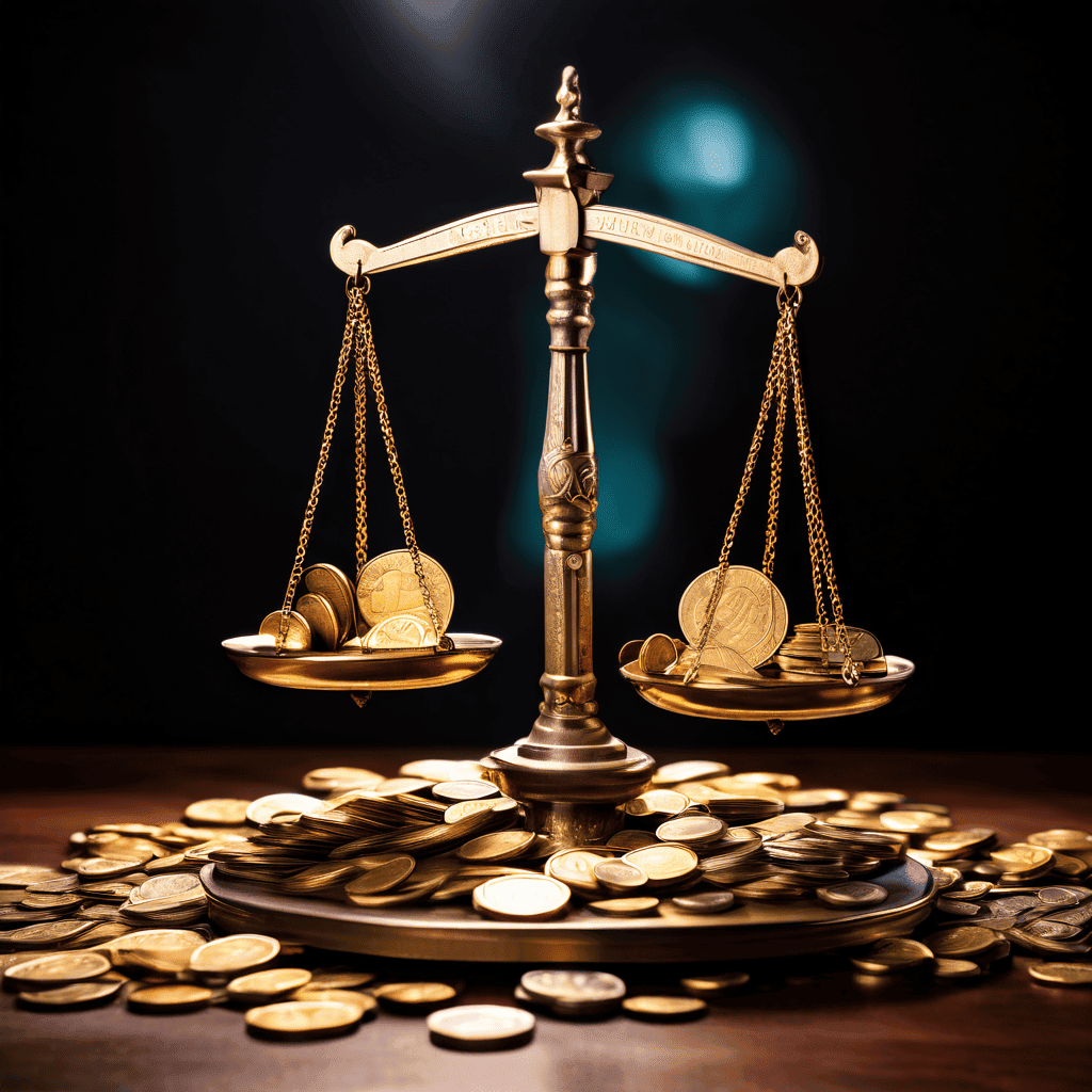 한쪽에는 9,900개의 동전이, 다른 한쪽에는 단 한 개의 10,000원짜리 동전이 올려진 저울에서 가치와 무게의 차이를 시각적으로 보여주는 이미지입니다.