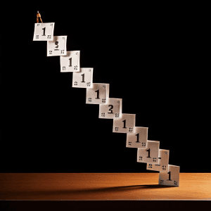 개인적인 목표를 꾸준히 달성하며 이어온 연속 기록을 시각적으로 표현한 체크 표시가 달력 전체를 가로지르는 이미지입니다.