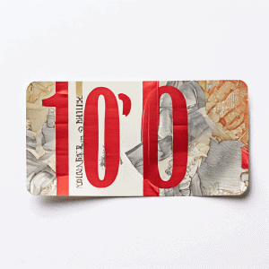 100달러 금액이 표기된 선물 카드의 일부가 찢어져 실제 사용 가능한 잔액은 90달러만 남아 있음을 시각적으로 보여주는 이미지입니다.