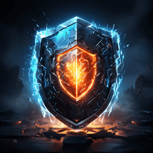 웹 플랫폼의 핵심을 지키는 사이버 보안의 중요성을 상징적으로 표현한 이미지로, 빛나는 보안 실드가 지속적인 해킹 공격으로부터 프론트엔드 시스템을 방어하는 디지털 전장을 묘사합니다.