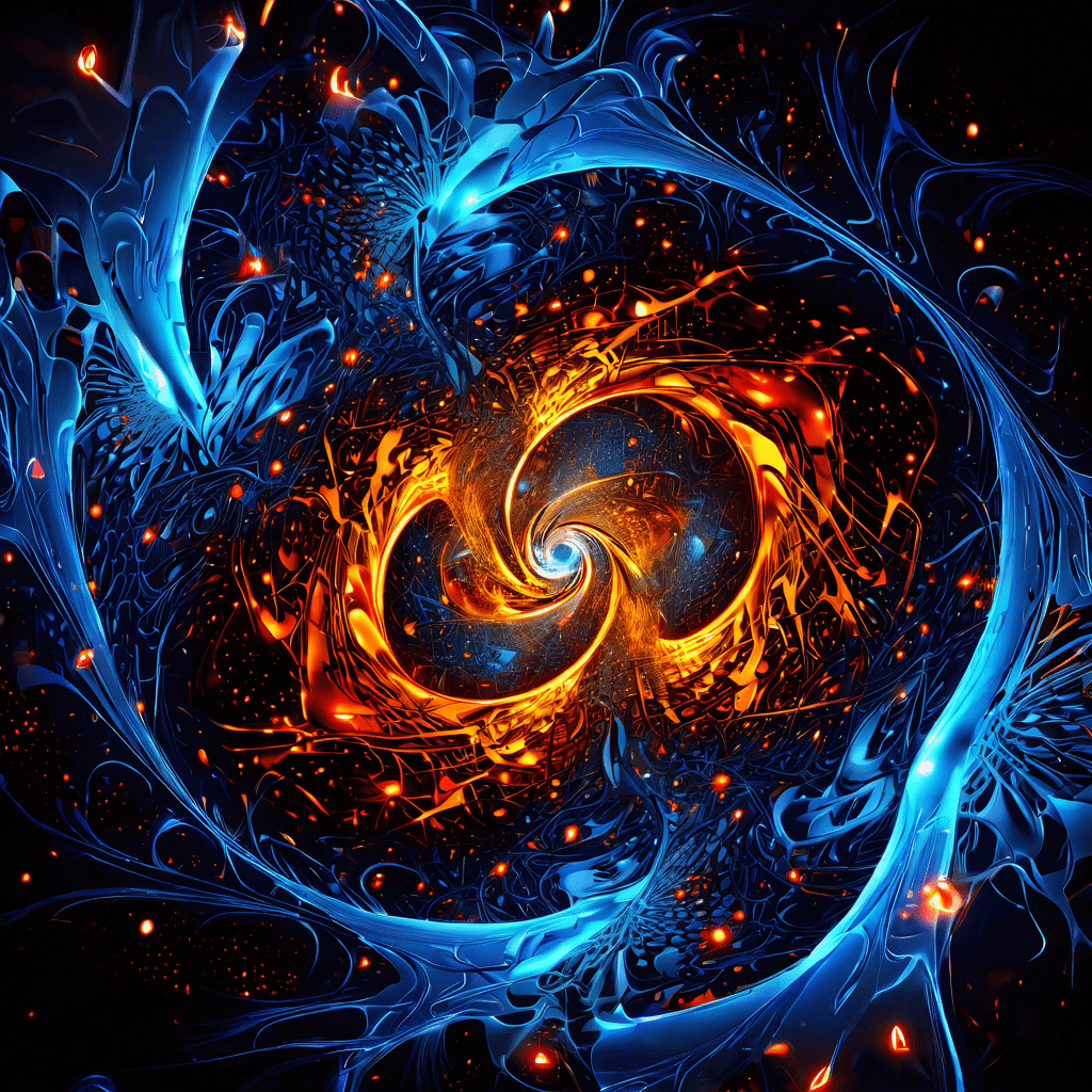 예측 가능한 디지털 난수 생성기의 패턴이 깨지며, 진정한 무작위성 확보를 위해 혼돈스러운 자연 현상에서 비롯된 물리적 엔트로피가 필수적임을 상징적으로 보여주는 개념 이미지입니다.