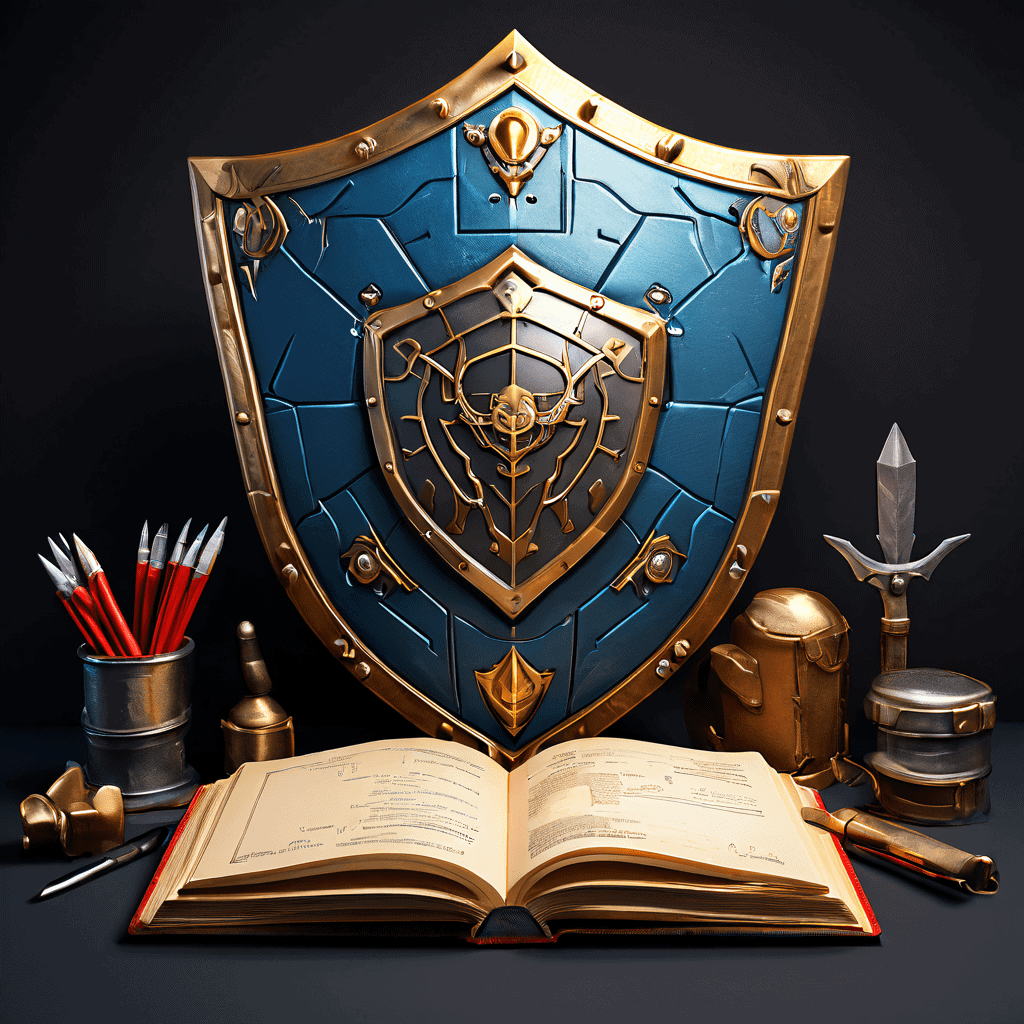 상담사가 내담자의 예약 취소 시도에 대응하는 방법을 방패와 도구 세트로 시각화한 조직적인 상담 매뉴얼을 담은 두 번째 이미지입니다.