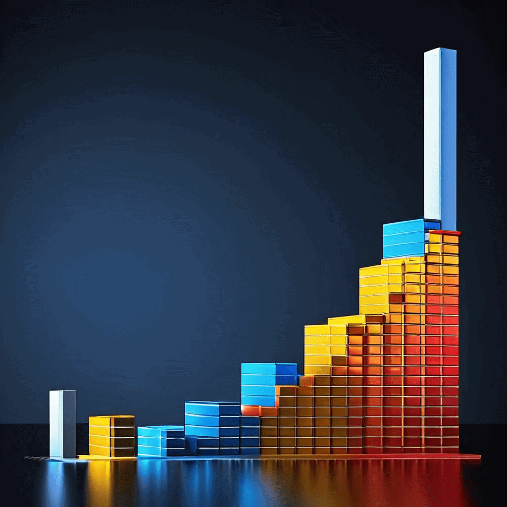 전월 목표를 달성하기 위한 네 가지 전략이 계단식 막대그래프에 표현되어 있으며 각 단계마다 구체적인 실행 계획이 제시된 이미지입니다.