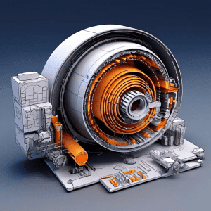 빈 탄약피 수거 및 재활용 시스템의 기술적 프레임워크와 신뢰성 평가 지표를 분석한 상세한 3차원 다이어그램을 보여주는 이미지입니다.