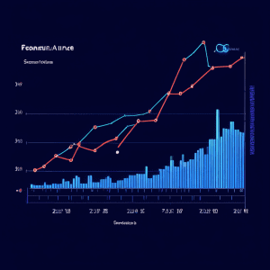 웹사이트 포럼 활동량이 급격히 제로로 떨어지는 추세선과 함께 회사의 재무 건전성 지표가 동반 하락하는 모습을 보여주는 분석 그래프입니다.