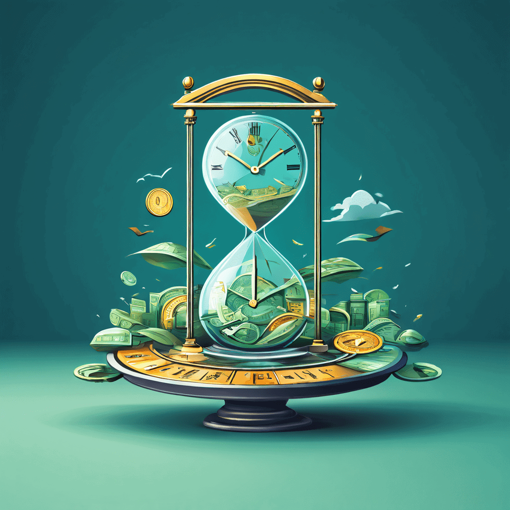 시간 절약의 가치를 강조하는 개념도로, 시계와 돈이 올려진 저울이 시간을 절약하는 고속도로 방향으로 기울어지는 모습을 상징적으로 표현한 일러스트입니다.