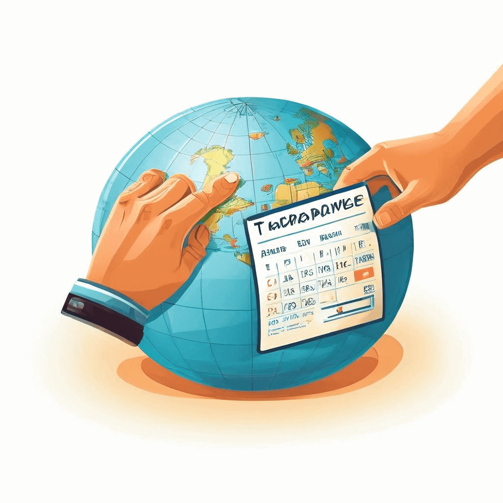 여행 보험 가입으로 다가오는 해외 여행 날짜를 안전하게 보호하는 개념을 시각화한 이미지로, 손으로 여행 보험 서류를 놓아 미래의 달력 날짜를 확정하고 자물쇠 아이콘으로 고정하는 모습을 담고 있습니다.