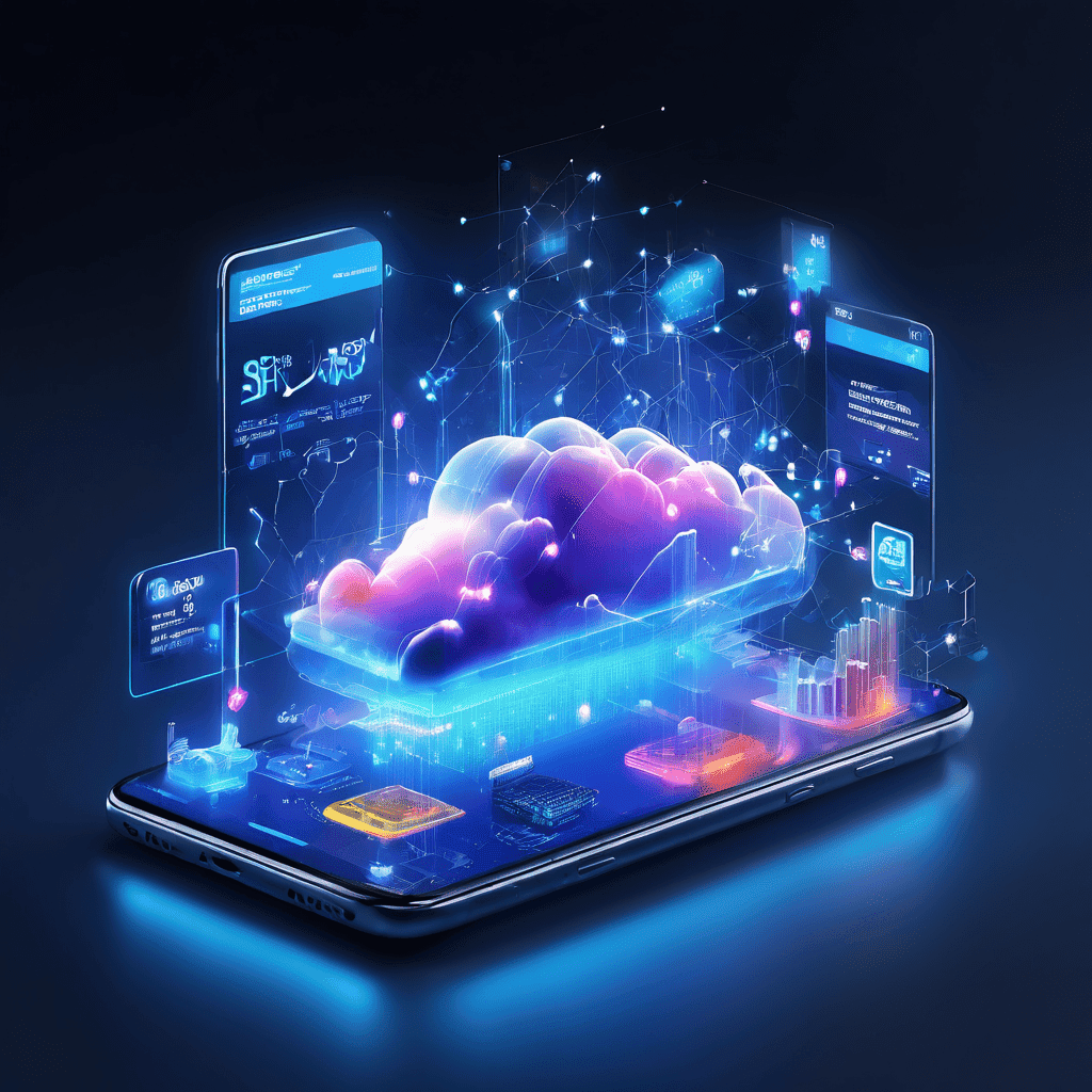 Abstract digital service layers showing mobile refresh cycles and secure data flow in a premium fintech platform atmosphere.
